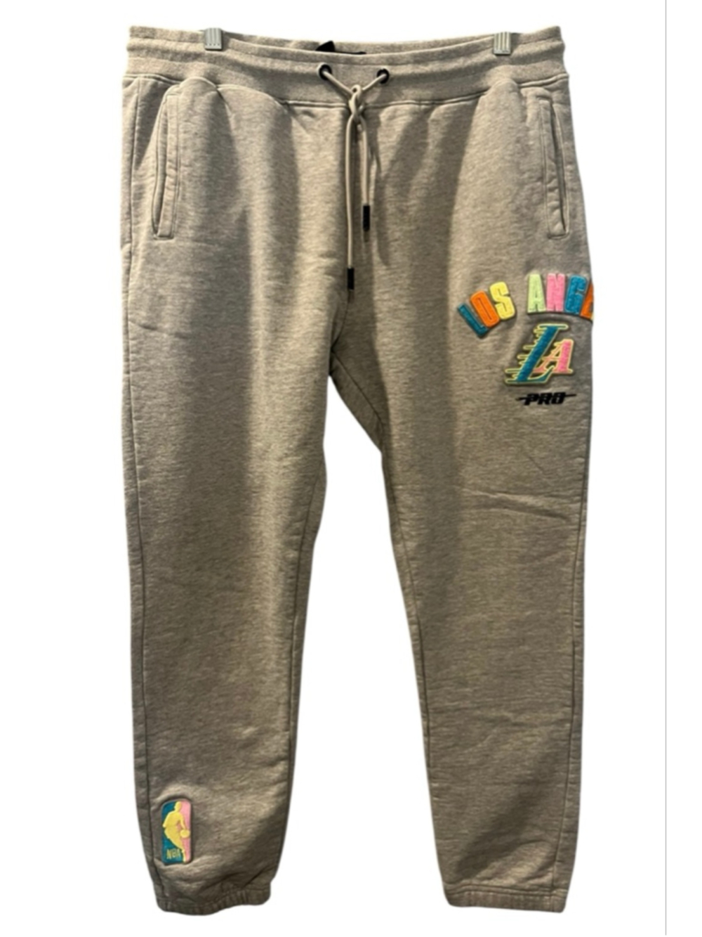 Pro Standard Los Angeles Laker NBA Washed Neon Fast Lane Gray Sweatpants Medium